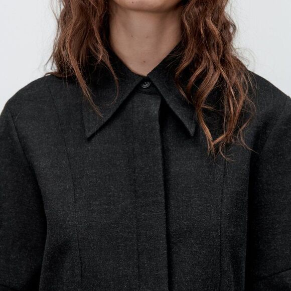 ZARA CROPPED SHIRT JACKET NEW - Picture 3 of 8